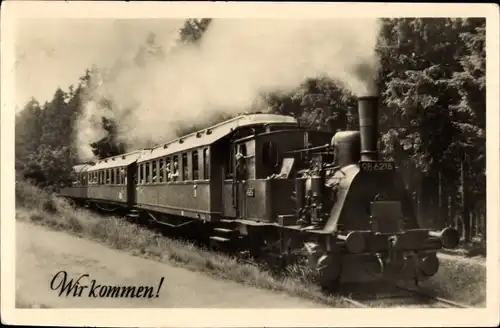 Ak Deutsche Eisenbahn, Nr. 98 6216, Dampflok, Wir kommen