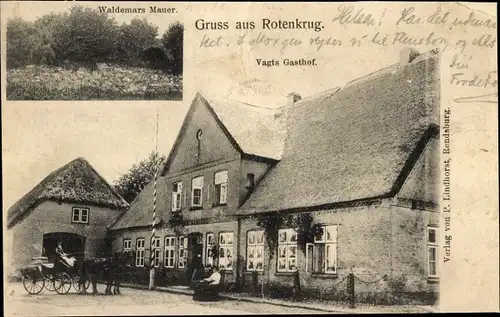 Ak Dannewerk in Schleswig Holstein, Gasthaus Rothenkrug, Waldemars Mauer