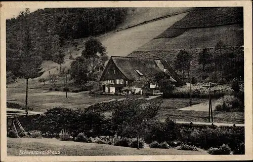 Ak Landschaft mit Schwarzwaldhaus