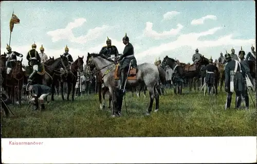 Ak Deutsche Soldaten in Uniformen, Kaisermanöver