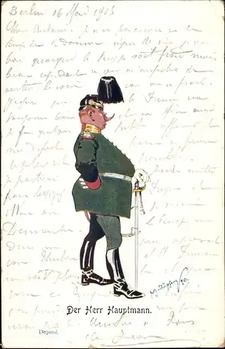 Künstler Ak Schönpflug, Fritz, Der Herr Hauptmann, Karikatur