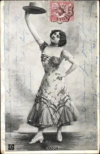 Ak Aragon, Tänzerin in spanischer Tracht