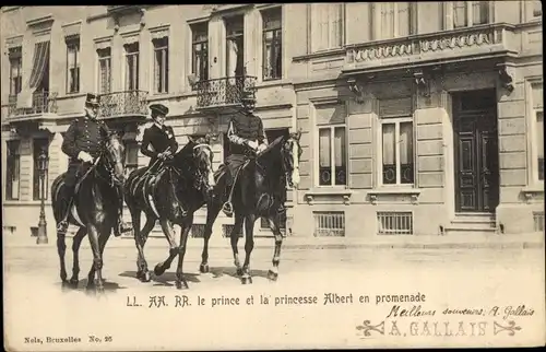 Ak Bruxelles Brüssel, LL AA RR Le Prince Albert et le Princesse en Promenade