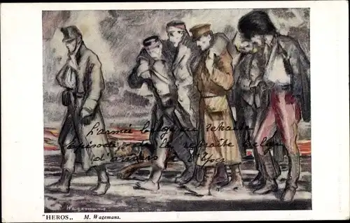 Künstler Ak Wagemans, M., Heros, Asiles des Soldats Invalides Belges, belgische Soldaten