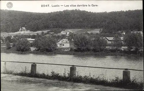 Ak Lustin Profondeville Wallonien Namur, Les villas derrière la Gare