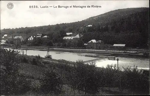 Ak Lustin Profondeville Wallonien Namur, Le Barrage et Montagne de Rivière