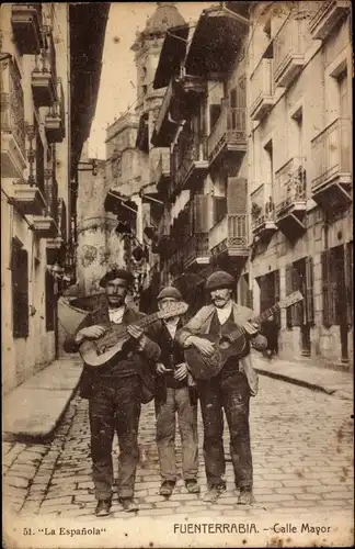 Ak Fuenterrabia Baskenland, Calle Mayor, Gitarrenspieler, Portrait