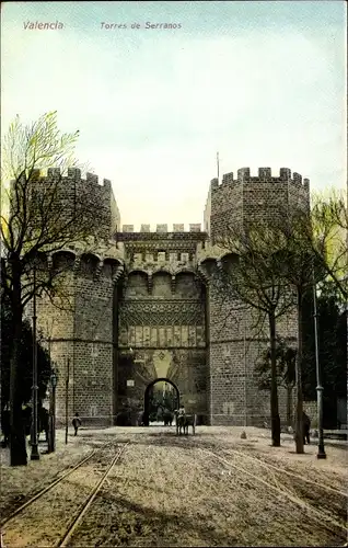 Ak Valencia Stadt Spanien, Torres de Serranos