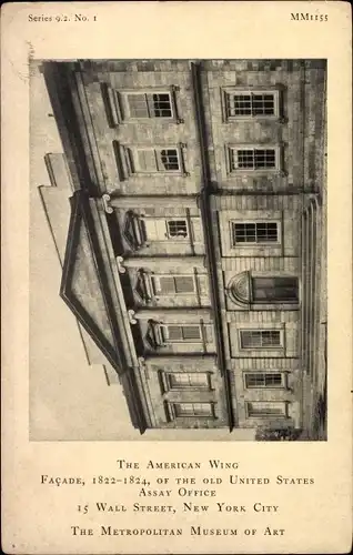 Ak New York City USA, Fasade um 1822-1824, The old US Assay Office, 15 Wall Street