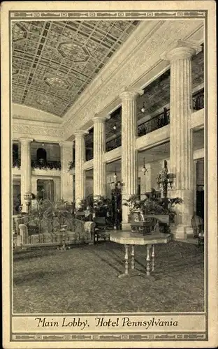 Ak Baltimore Maryland USA, Hotel Pennsylvania, Main Lobby