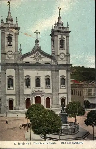 Ak Rio de Janeiro Brasilien, Igreja de S. Francisco de Paula