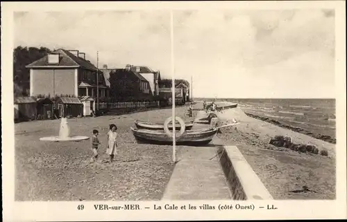 Ak Ver sur Mer Calvados, La Cale et les villas