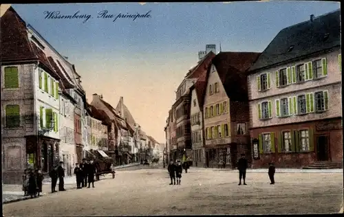 Ak Wissembourg Weißenburg Elsass Bas Rhin, Rue principale