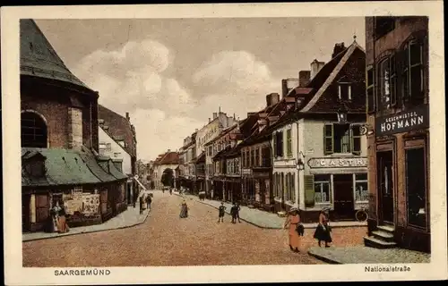 Ak Sarreguemines Saargemünd Lothringen Moselle, Nationalstraße