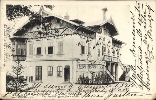 Ak Chlumec nad Cidlinou Chlumetz an der Cidlina Region Königgrätz, Villa