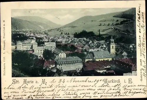 Ak Sainte Marie aux Mines Markirch Elsass Haut Rhin, Gesamtansicht