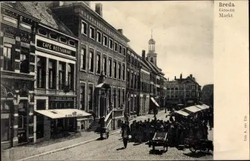 Ak Breda Nordbrabant Niederlande, Groote Markt