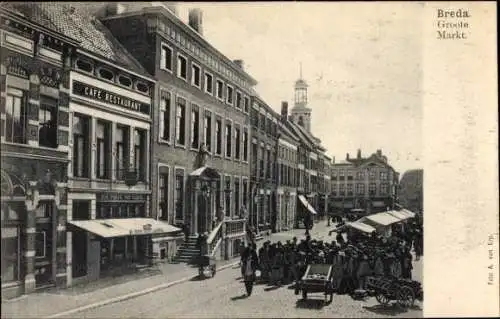 Ak Breda Nordbrabant Niederlande, Groote Markt