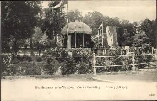 Ak Breda Nordbrabant Niederlande, Het Monument en het Paviljoen