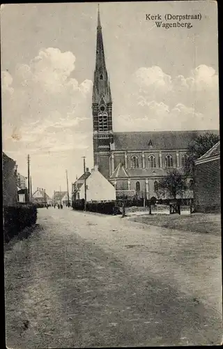 Ak Wagenberg Nordbrabant, Kerk, Dorpstraat