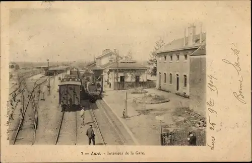 Ak Lure Haute Saône, Interieur de la Gare