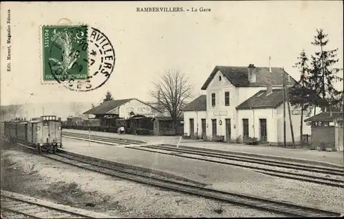 Ak Rambervillers Vosges, La Gare