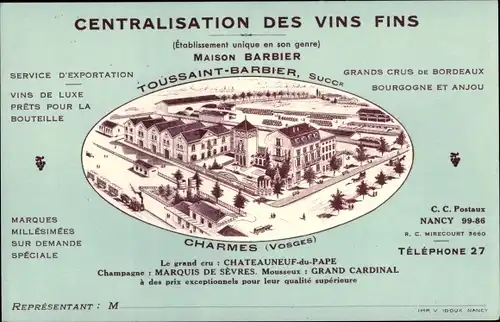 Ak Charmes Vosges, Centralisation des Vins Fins, Maison Barbier