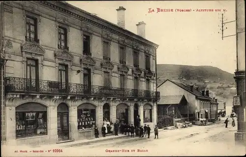 Ak La Bresse Vosges, Grande Rue et Bazar
