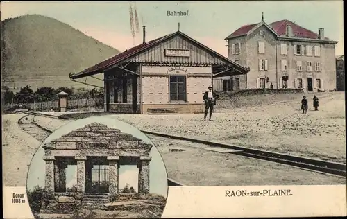 Ak Raon sur Plaine Lothringen Vosges, Bahnhof