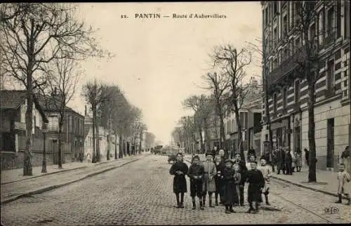 Ak Pantin Seine Saint Denis, Route d'Aubervilliers
