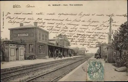 Ak Bohain Aisne, Interieur de la Gare