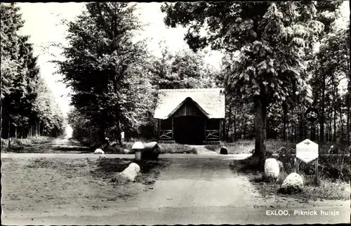 Ak Exloo Drenthe Niederlande, Picknick huisje