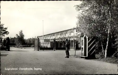 Ak Ossendrecht Woensdrecht Nordbrabant Niederlande, Legerplaats, ingang