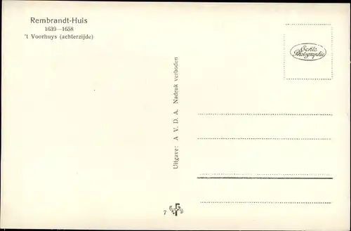 Ak Amsterdam Nordholland Niederlande, Rembrandthuis, 't Voorhuys