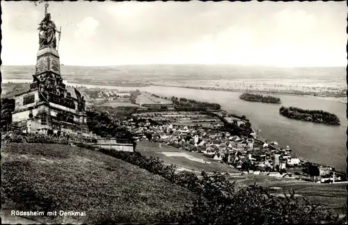 Ak Rüdesheim am Rhein, Niederwald Nationaldenkmal, Panorama