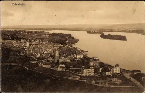 Ak Rüdesheim am Rhein, Panorama