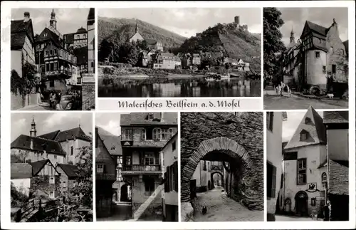 Ak Beilstein an der Mosel, Panorama, Straßenpartie, Torbogen