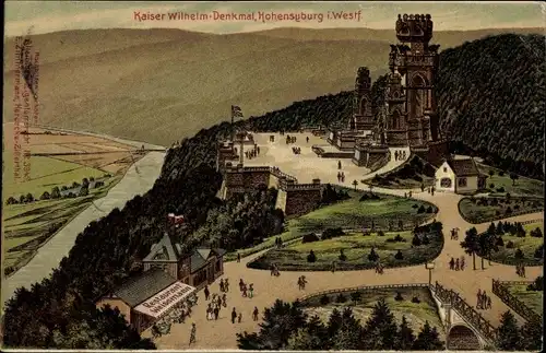 Ak Syburg Dortmund Nordrhein Westfalen, Kaiser Wilhelm Denkmal, Hohensyburg, Restaurant Weissmann