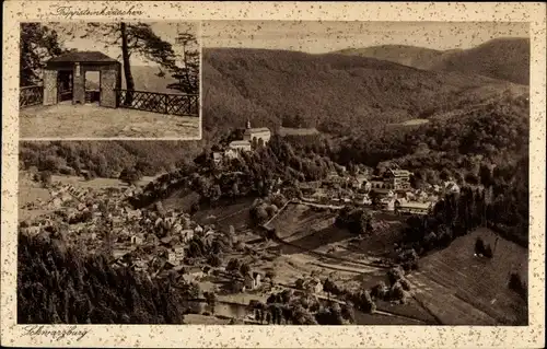 Ak Schwarzburg in Thüringen, Blick vom Trippstein, Trippsteinhäuschen