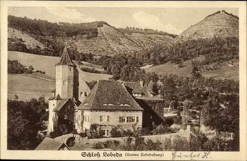 Ak Jena in Thüringen, Blick auf das Schloss Lobeda, untere Lobedaburg
