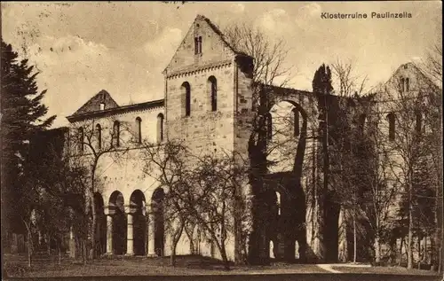 Ak Paulinzella Königsee Rottenbach in Thüringen, Ansicht der Klosterruine