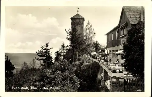 Ak Rudolstadt in Thüringen, Der Marienturm mit Gasthaus