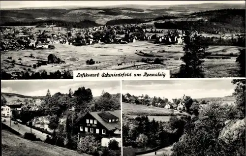 Ak Schmiedefeld am Rennsteig Suhl Thüringen, Panorama vom Ort