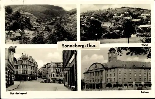 Ak Sonneberg in Thüringen, Altstadt, Platz der Jugend, Rathaus, Wehd