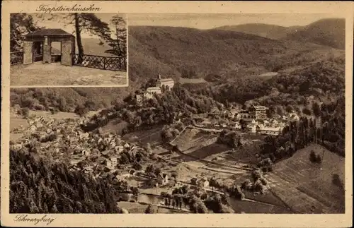 Ak Schwarzburg in Thüringen, Blick vom Trippstein, Trippsteinhäuschen