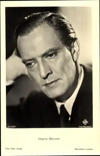 Ak Schauspieler Hans Stüwe, Portrait