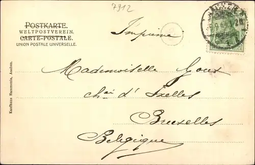 Ak Aachen in Nordrhein Westfalen, Theater mit Kaiser Wilhelm-Denkmal