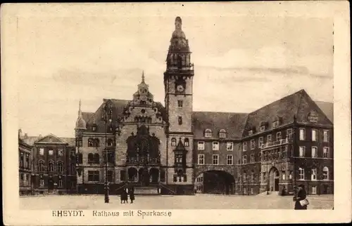 Ak Rheydt Mönchengladbach am Niederrhein, Rathaus mit Sparkasse