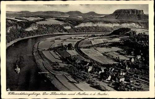 Ak Rathen an der Elbe Sächsische Schweiz, Panorama, Lilienstein