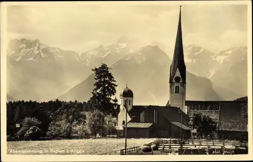 Ak Fischen im Allgäu Schwaben, Kirche, Teilansicht